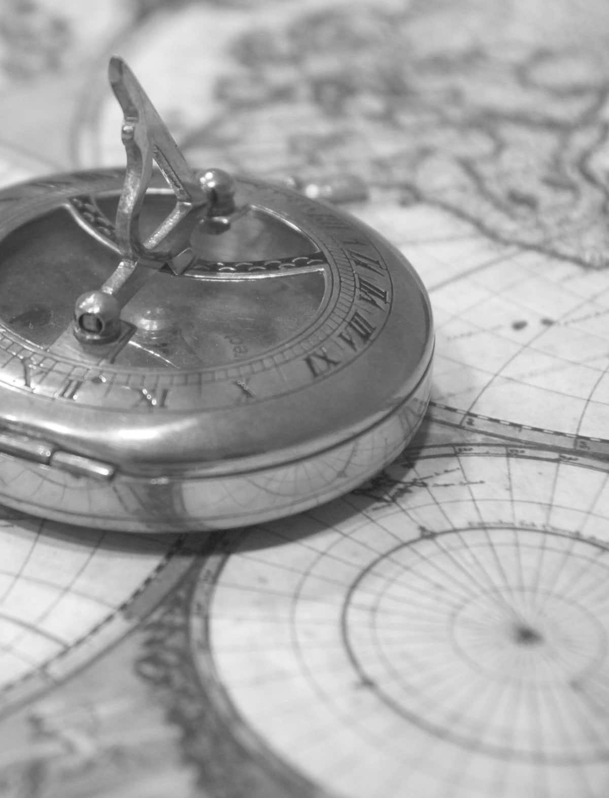 Kompass schwarz-weiß